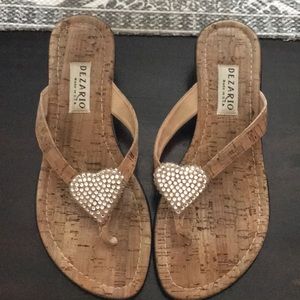 Dezario pearl crystal heart sandal